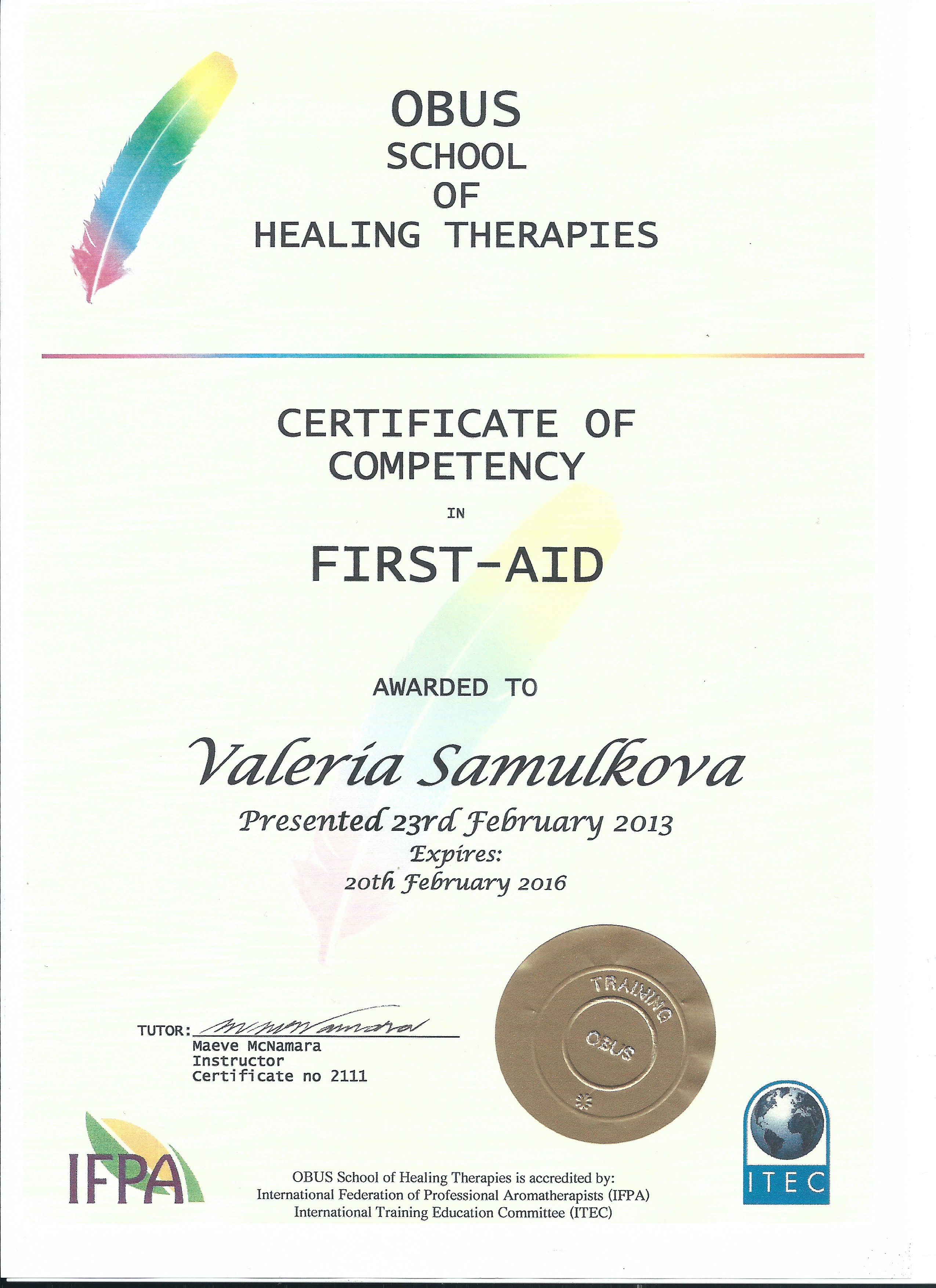Certifikát z prvej pomoci (OBUS)